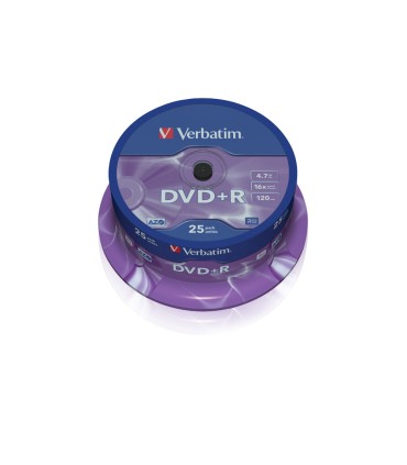 Dvdr verbatim 16x azo 47gb tarrina de 25 unidades