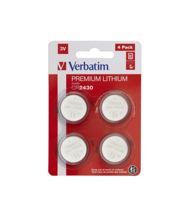 Pila boton verbatim 3v cr2430 blister de 4 unidades