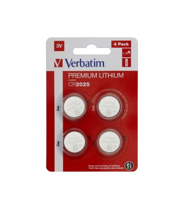 Pila boton verbatim 3v cr2025 blister de 4 unidades