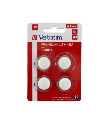 Pila boton verbatim 3v cr2016 blister de 4 unidades