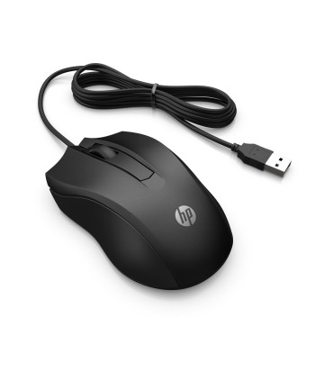 Raton hp 100 optico 1600 dpi 2 botones con cable color negro