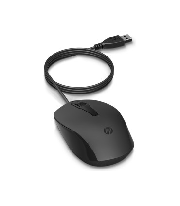 Raton hp 150 wired optico 1600 dpi 3 botones con cable color negro