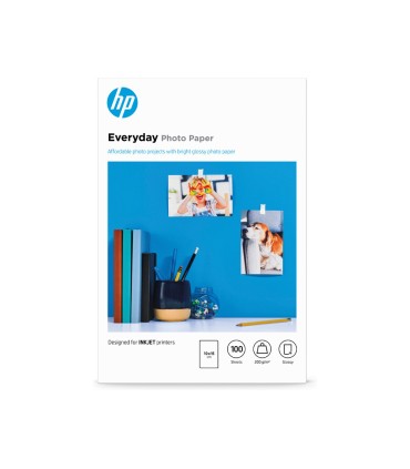 Papel fotografico hp glossy 10x15 cm 200 gr pack de 100 unidades
