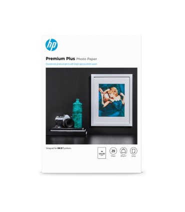 Papel fotografico hp glossy premium plus a4 300 gr pack de 20 hojas