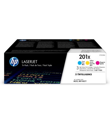 Toner hp 201x pack 3 unidades amarillo cian magenta