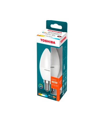 Bombilla led toshiba essential c37 e14 47w luz calida 2700k