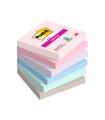 Bloc de notas adhesivas quita y pon post it super sticky soulful 100% pefc 76x76 mm pack de 6 blocs colores