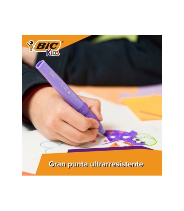 Rotulador bic kids comfort jumbo lavable estuche de 12 unidades colores surtidos