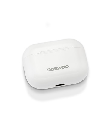 Auricular daewoo tws bluetooth 53 usb tipo c con estuche de carga 500mah color blanco