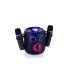 Altavoz daewo karaoke 15w bluetooth luces led radio fm 2 microfonos inalambricos color negro