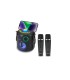 Altavoz daewo karaoke 15w bluetooth luces led radio fm 2 microfonos inalambricos color negro