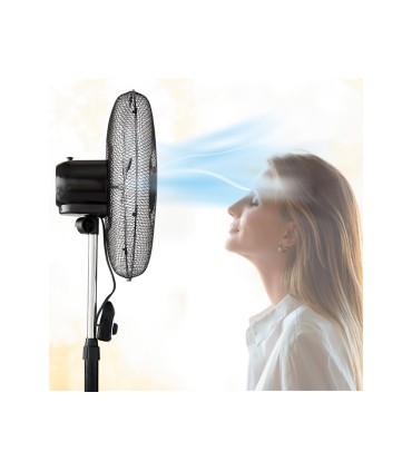 Ventilador de pie avant 3 velocidades cabezal reclinable oscilante 120 diametro 450 mm color negro