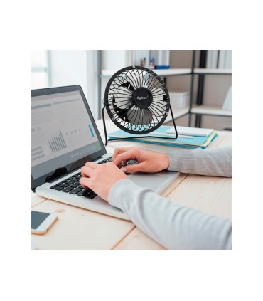 Ventilador sobremesa avant 3w diametro 100 mm alimentacion usb longitud cable 1 mt color negro