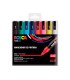 Rotulador uni posca pc 5m marcador de pintura punta conica 18 25 mm estuche de 8 unidades colores basicos